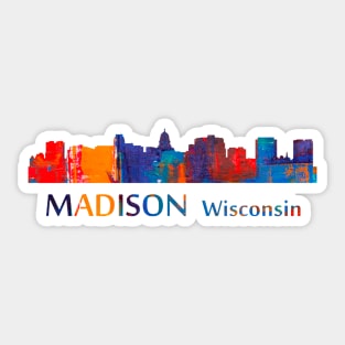 Madison Wisconsin Skyline Art Sticker